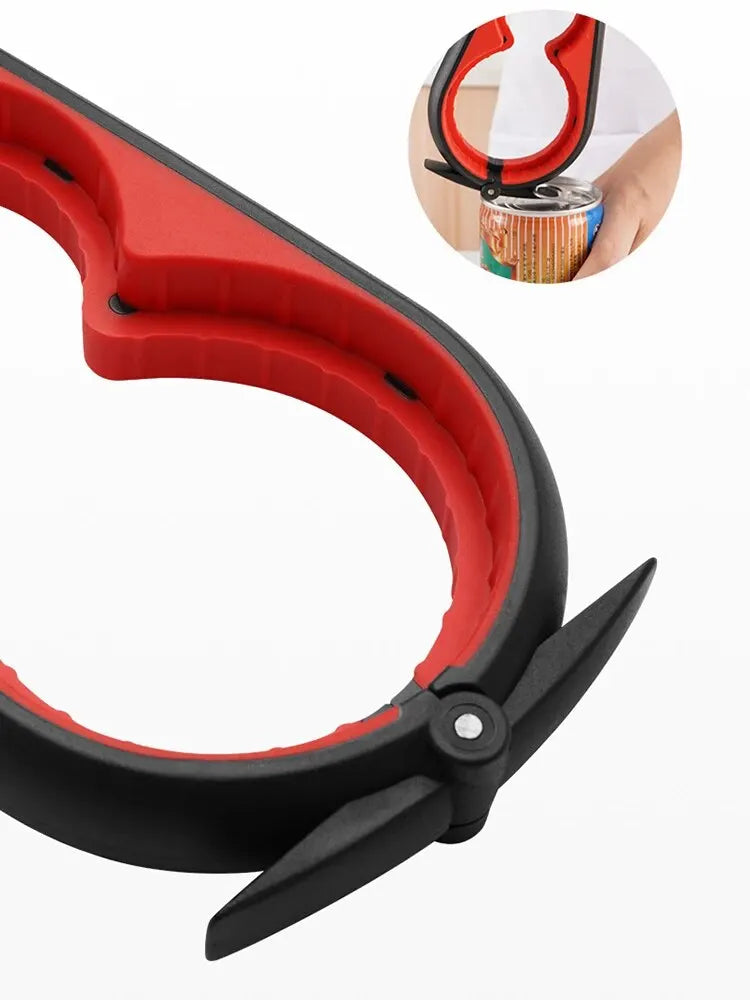 4-in-1 Multi-Purpose Can and Bottle Opener – Ergonomic Anti-Slip Handle for Effortless Opening – Durable Aluminum Alloy for Long-Lasting Performance