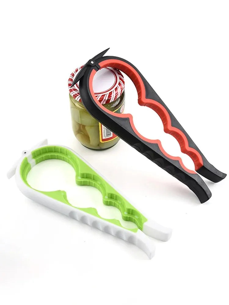 4-in-1 Multi-Purpose Can and Bottle Opener – Ergonomic Anti-Slip Handle for Effortless Opening – Durable Aluminum Alloy for Long-Lasting Performance