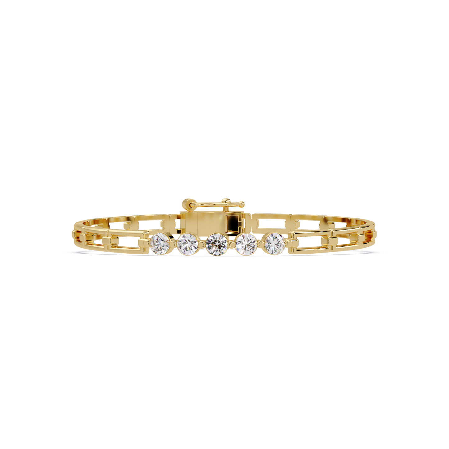 5-Stone Lab Grown Diamond Bracelet – 7 Inches