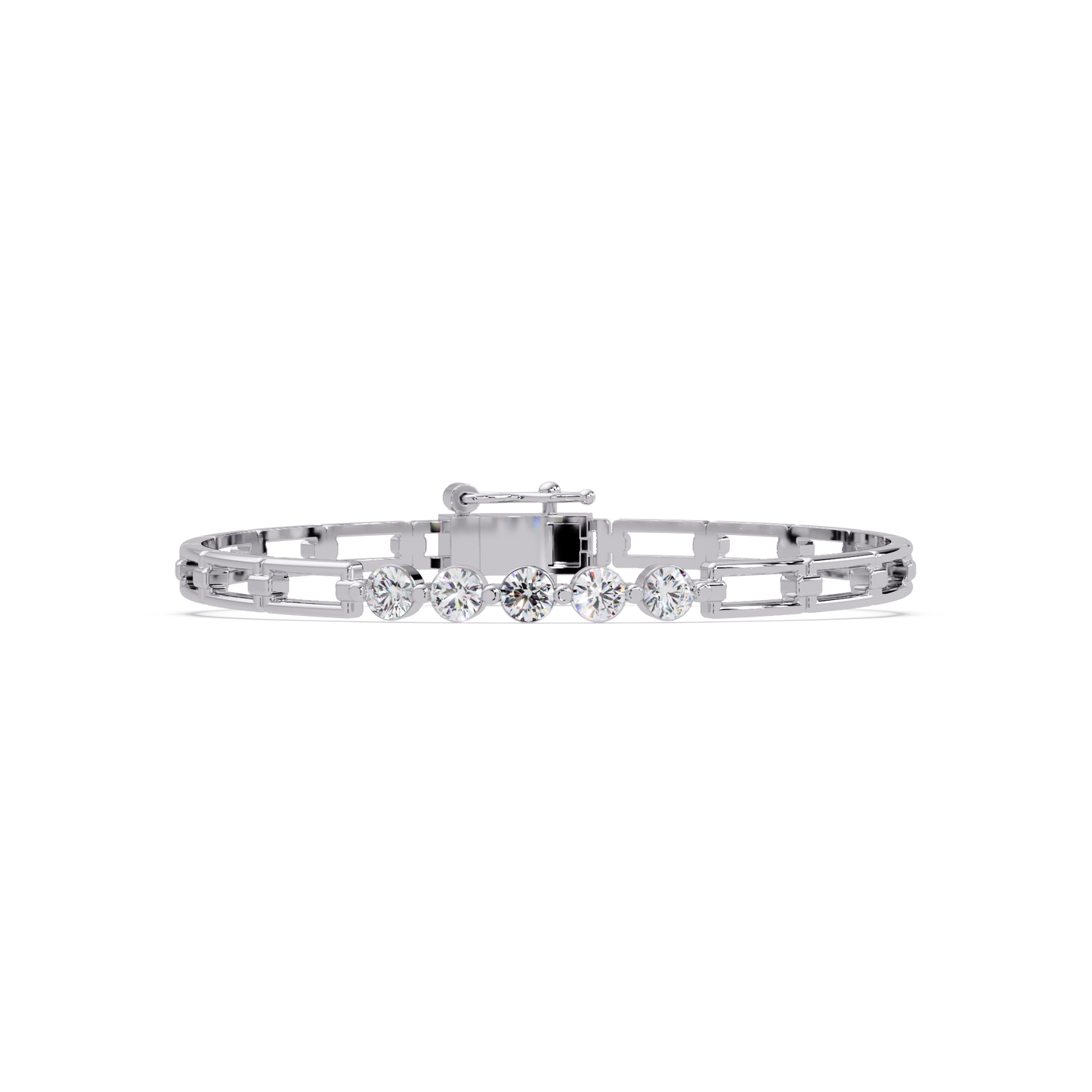 5-Stone Lab Grown Diamond Bracelet – 7 Inches