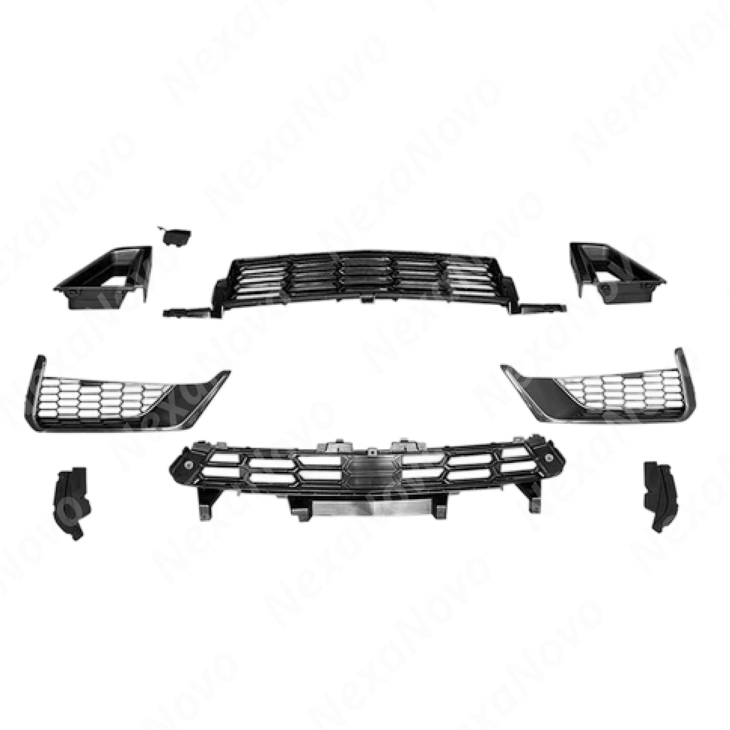 Dark Horse Style Front Bumper Cover Fascia Upper Lower Grilles Lip Body Kits For Ford Mustang (2015-2017) NexaNovo