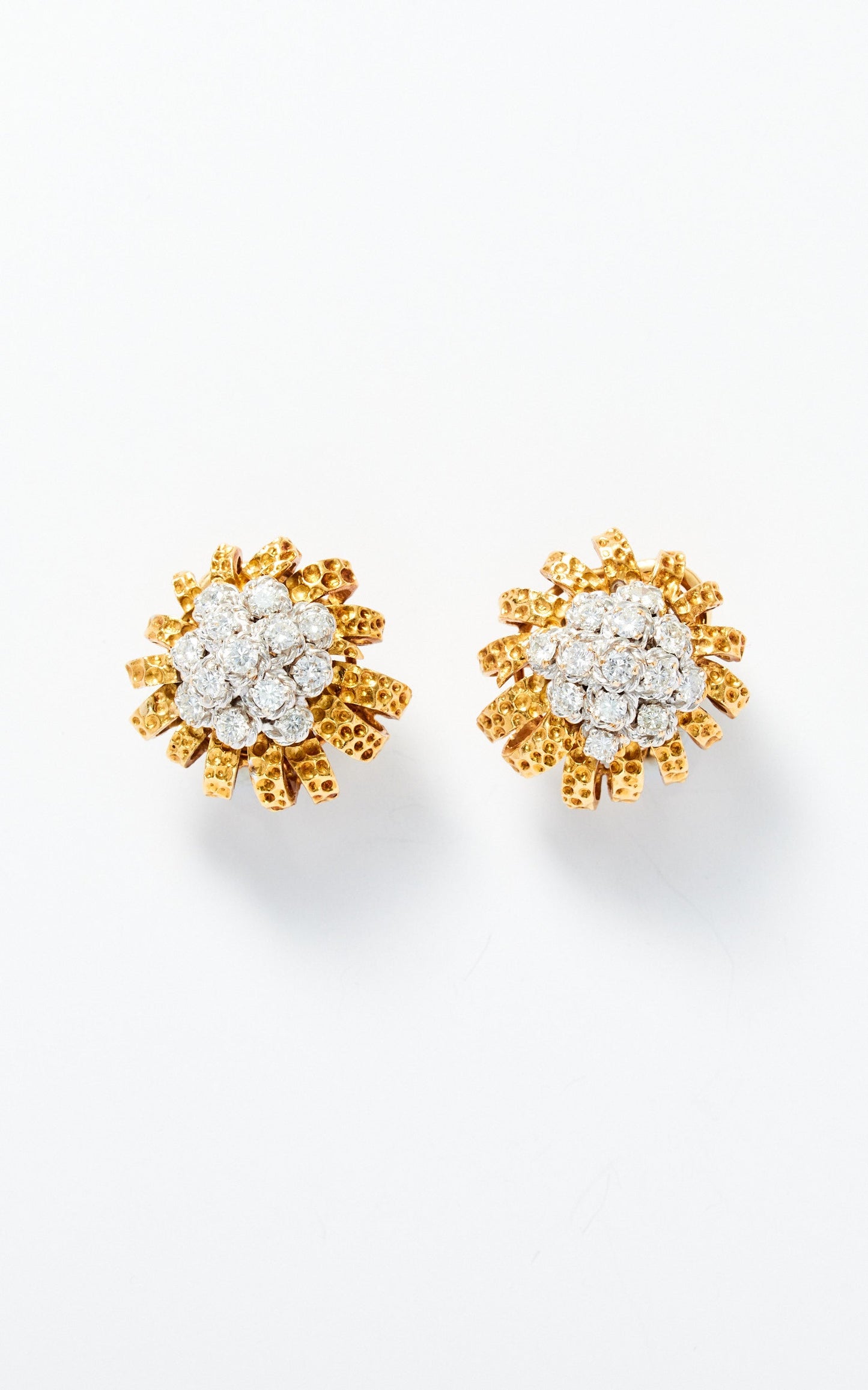 Vintage 18ct Gold and Diamond French Earrings