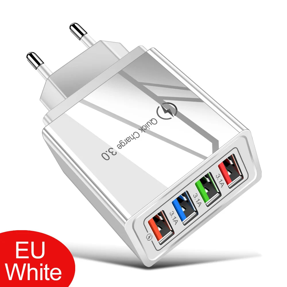 USB Charger Quick Charge 3.0 4 Phone Adapter