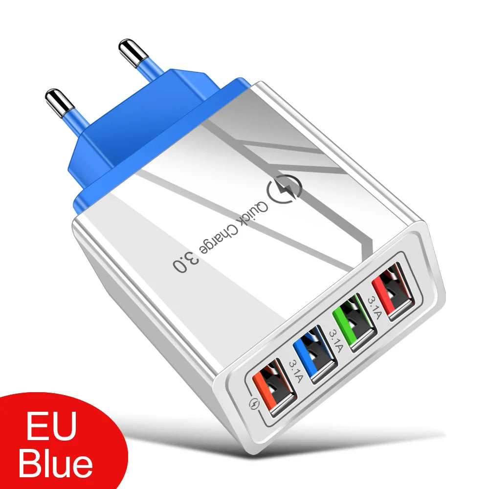 USB Charger Quick Charge 3.0 4 Phone Adapter