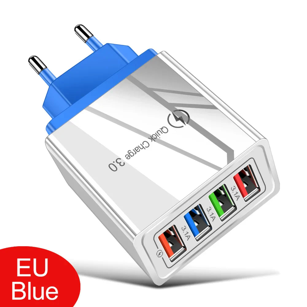 USB Charger Quick Charge 3.0 4 Phone Adapter