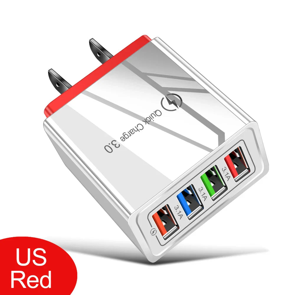 USB Charger Quick Charge 3.0 4 Phone Adapter