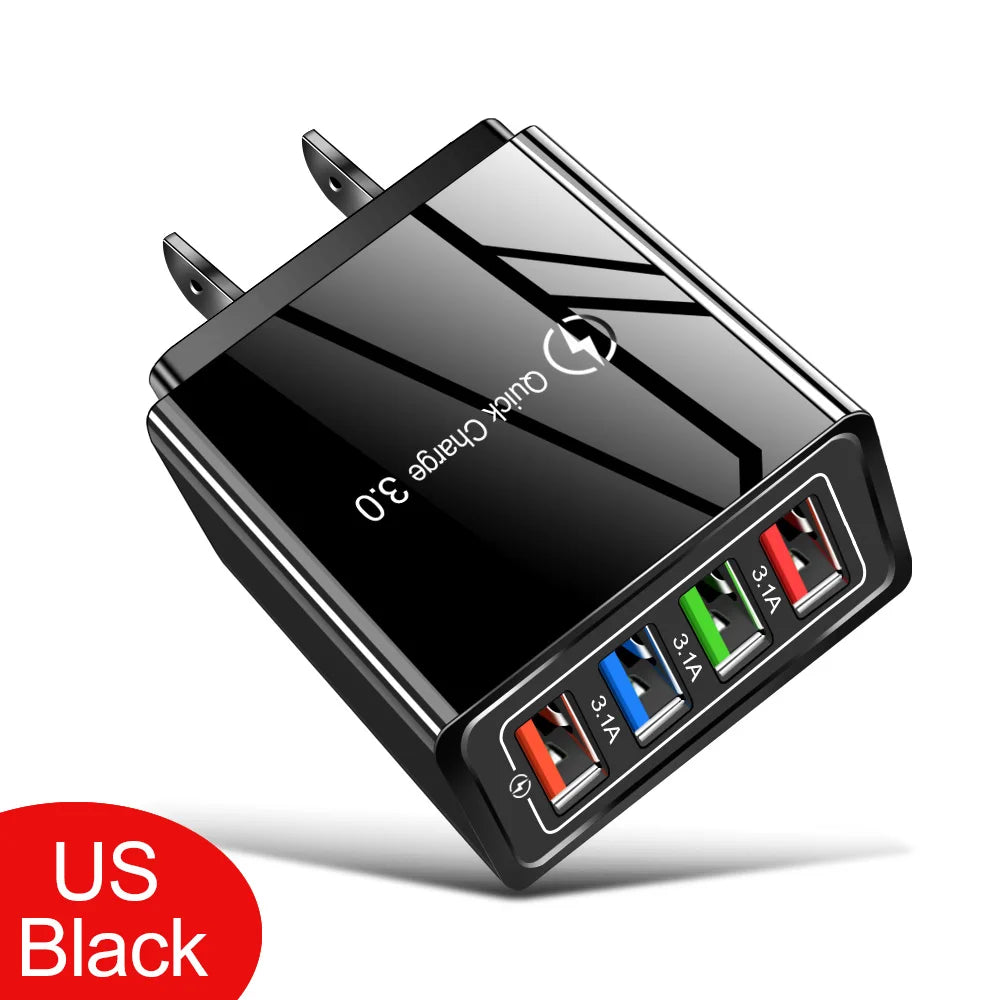 USB Charger Quick Charge 3.0 4 Phone Adapter