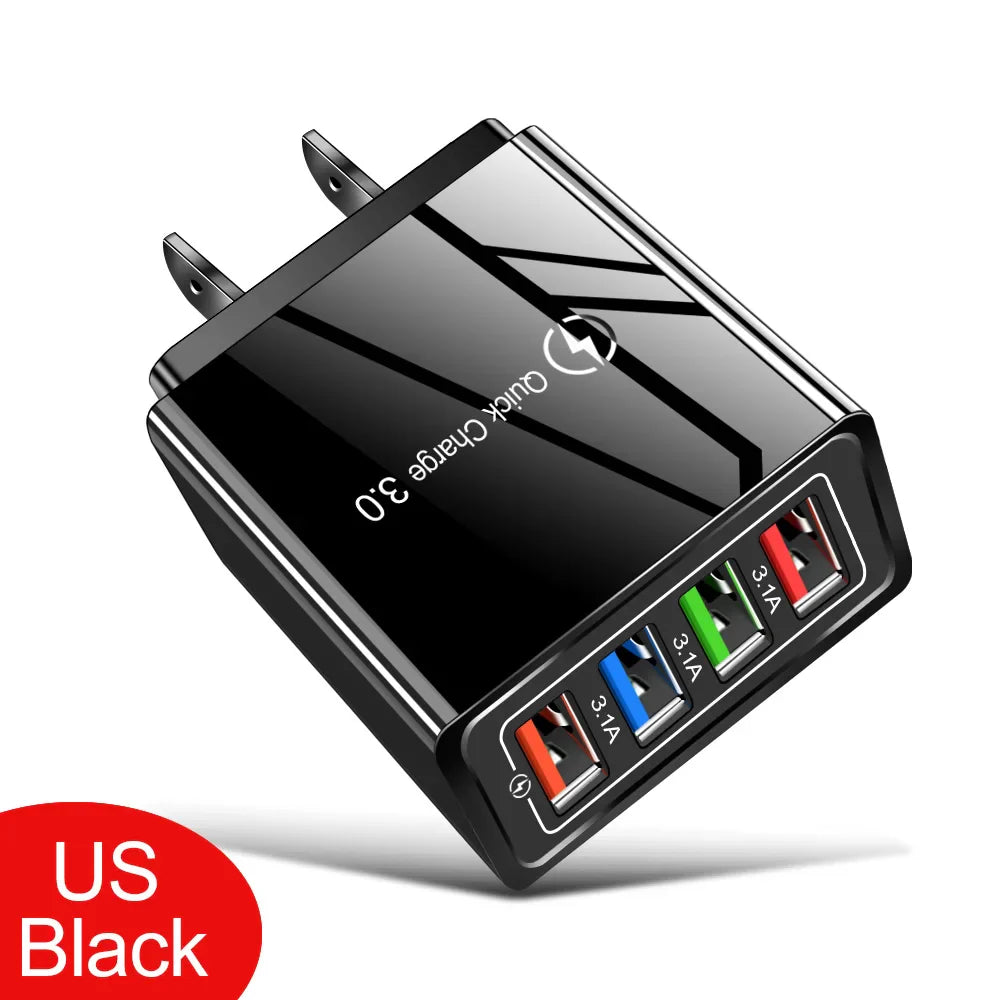 USB Charger Quick Charge 3.0 4 Phone Adapter