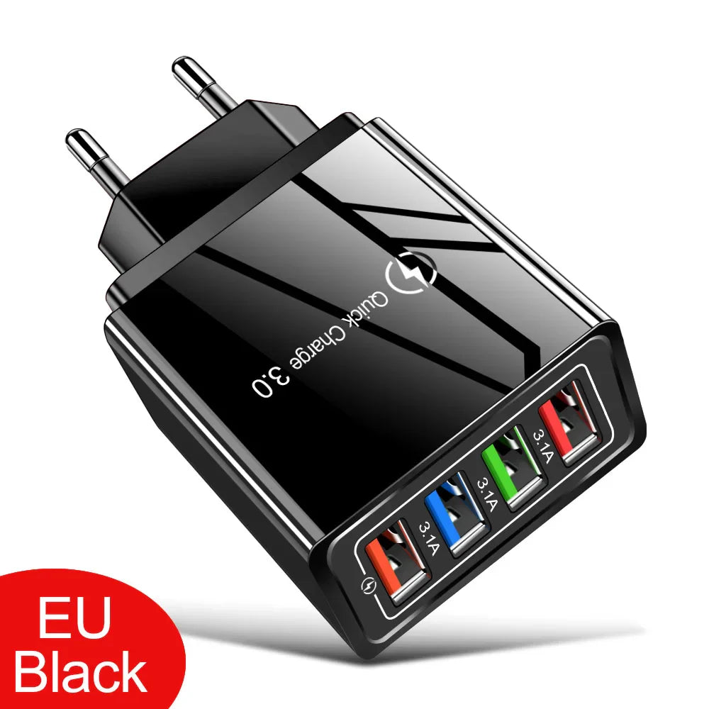 USB Charger Quick Charge 3.0 4 Phone Adapter