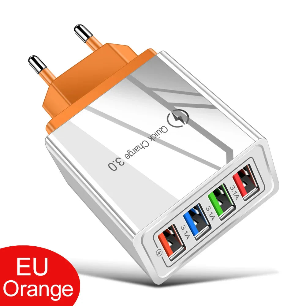 USB Charger Quick Charge 3.0 4 Phone Adapter