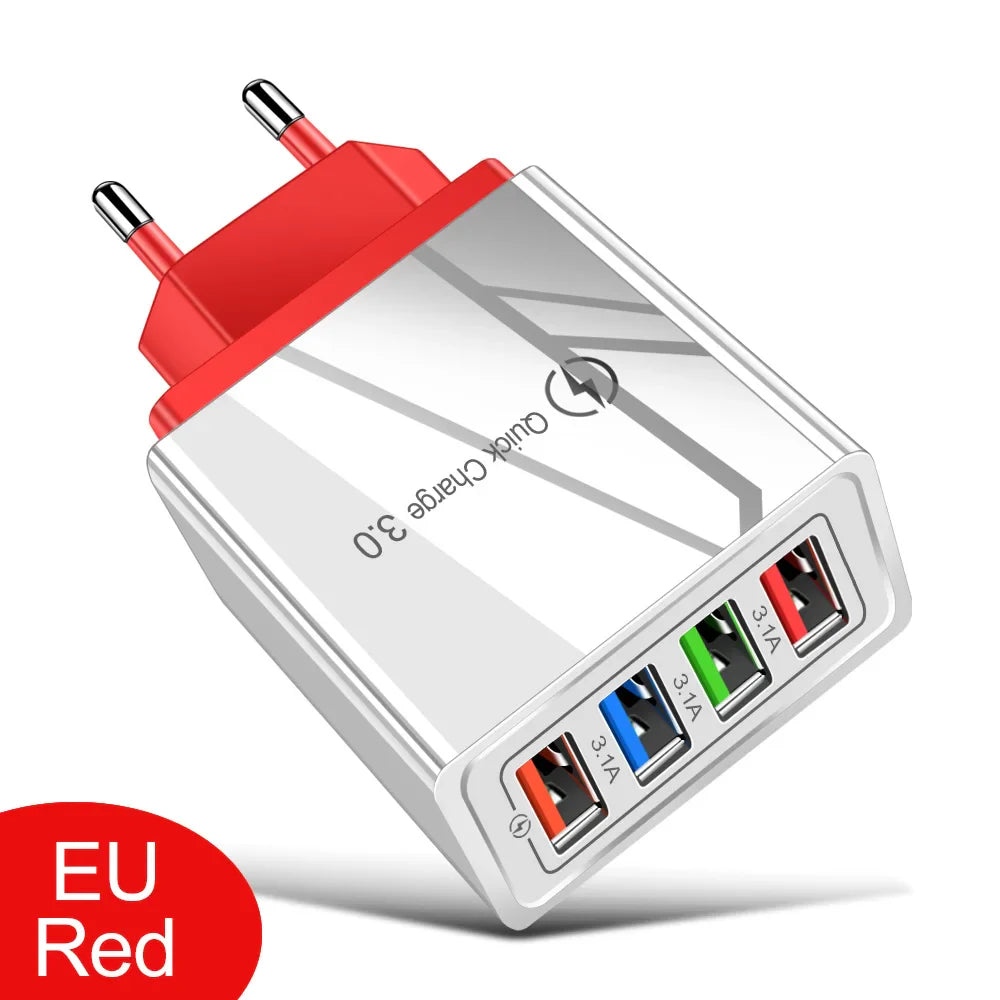 USB Charger Quick Charge 3.0 4 Phone Adapter