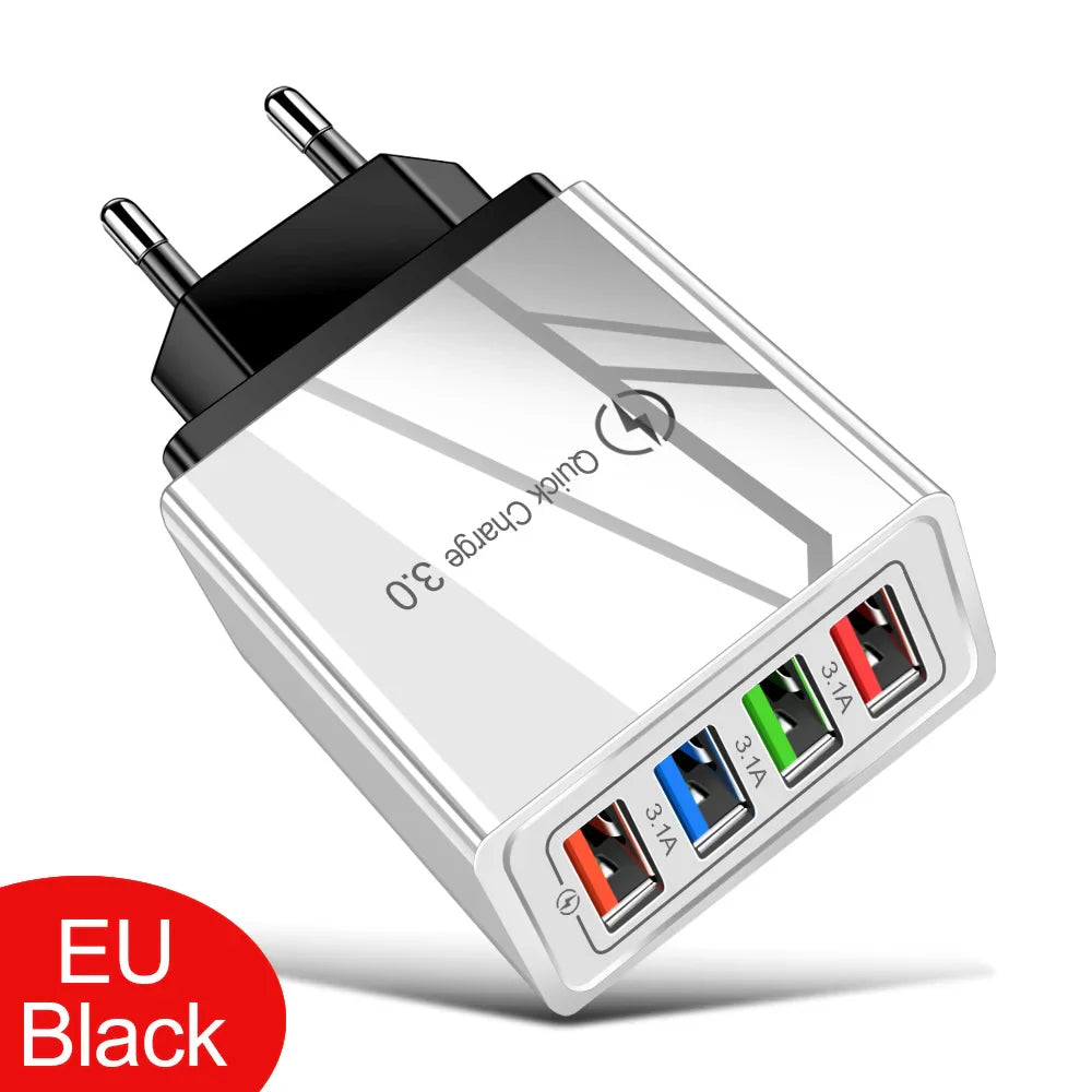 USB Charger Quick Charge 3.0 4 Phone Adapter