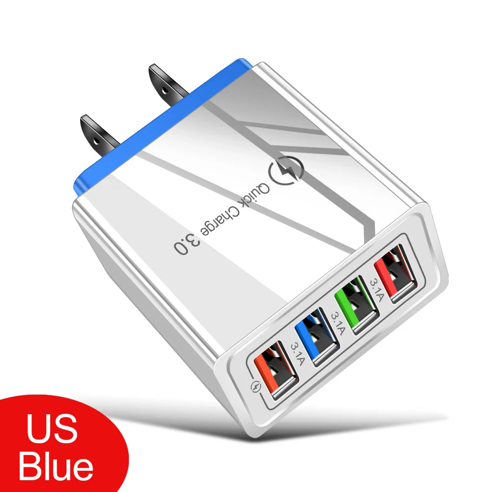 USB Charger Quick Charge 3.0 4 Phone Adapter