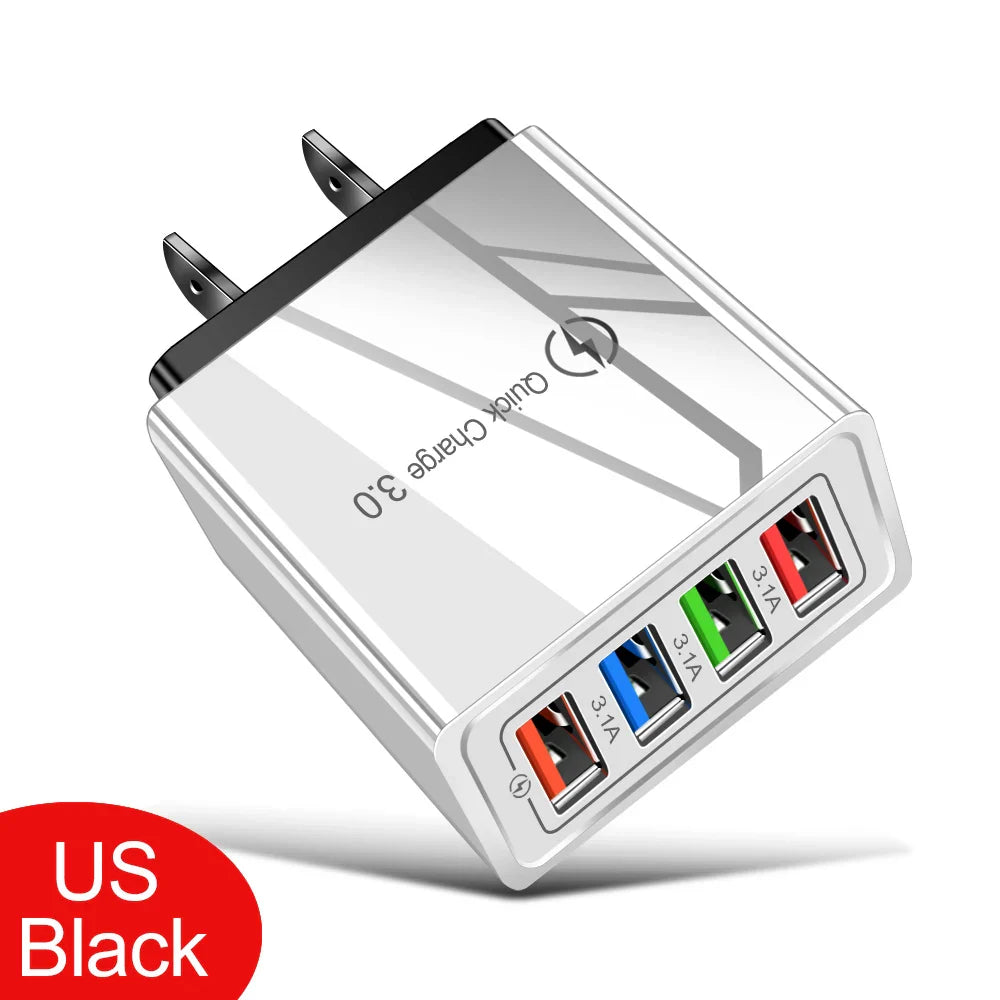 USB Charger Quick Charge 3.0 4 Phone Adapter