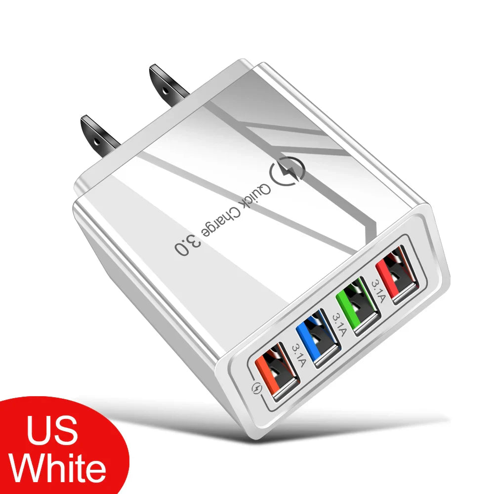 USB Charger Quick Charge 3.0 4 Phone Adapter