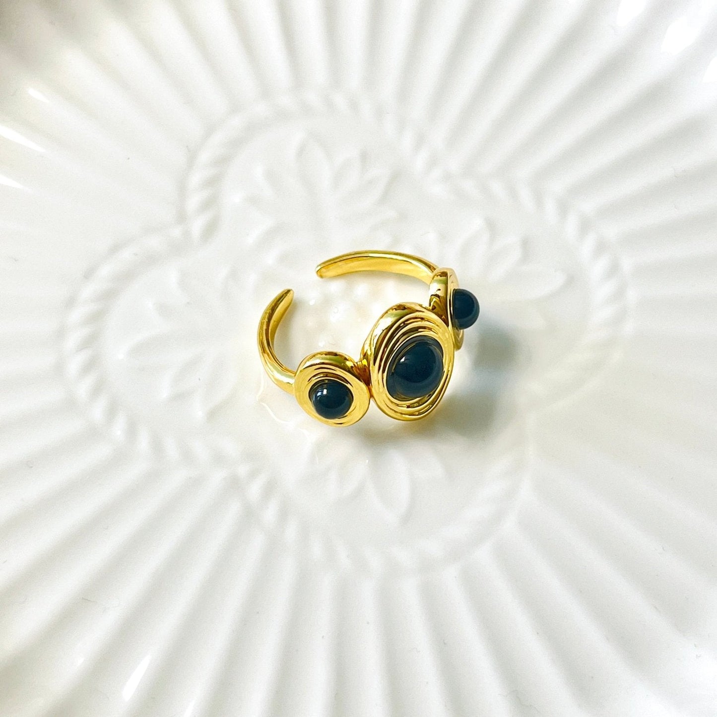 Guardian Black Onyx Open Ring