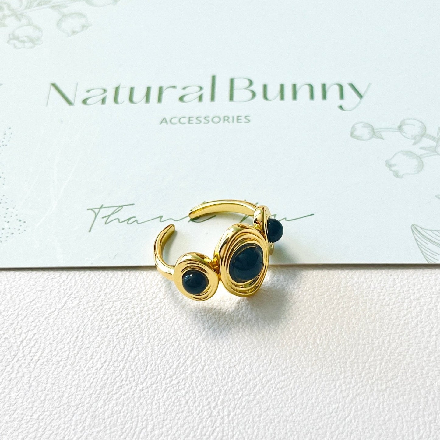 Guardian Black Onyx Open Ring