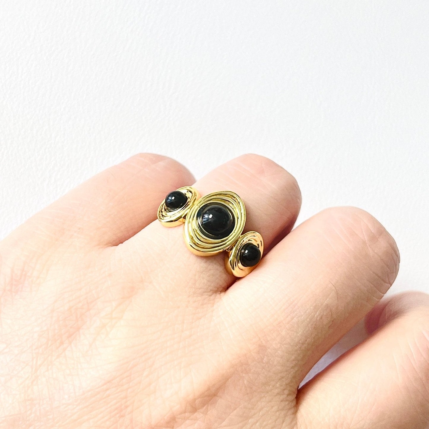 Guardian Black Onyx Open Ring
