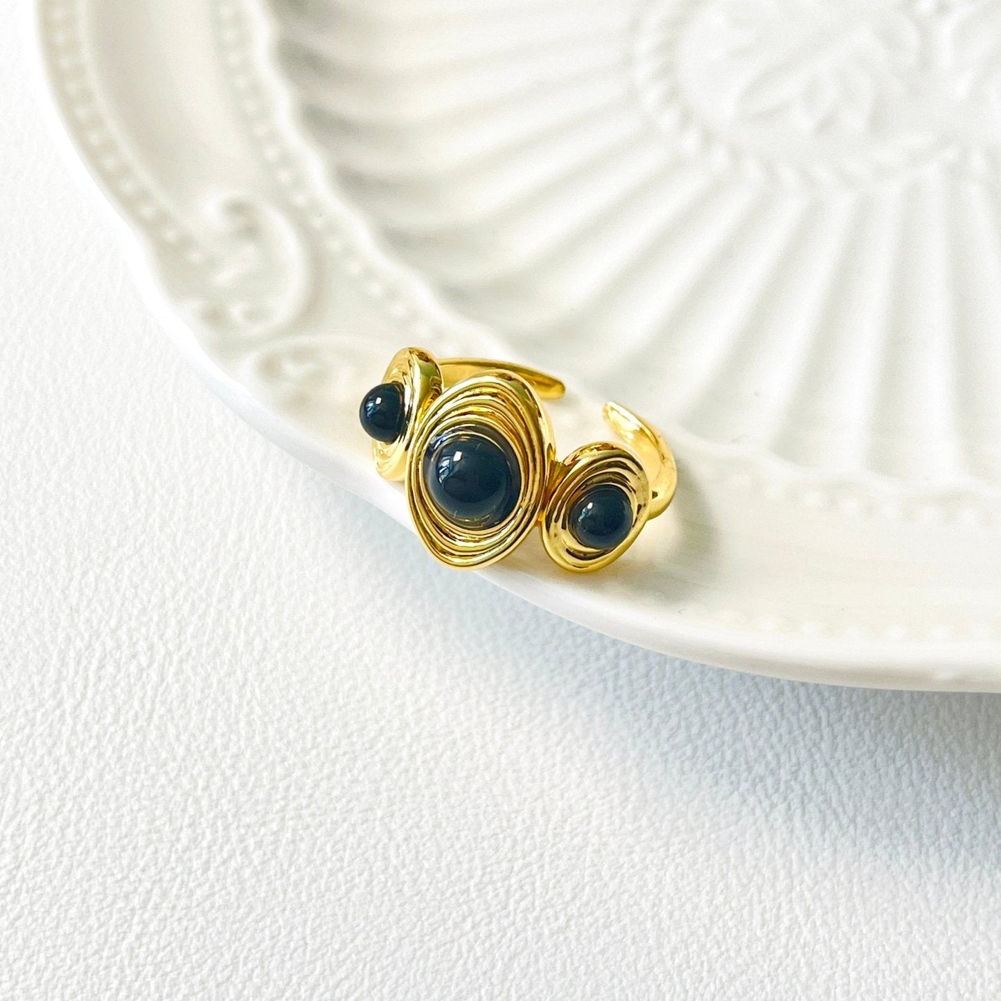 Guardian Black Onyx Open Ring