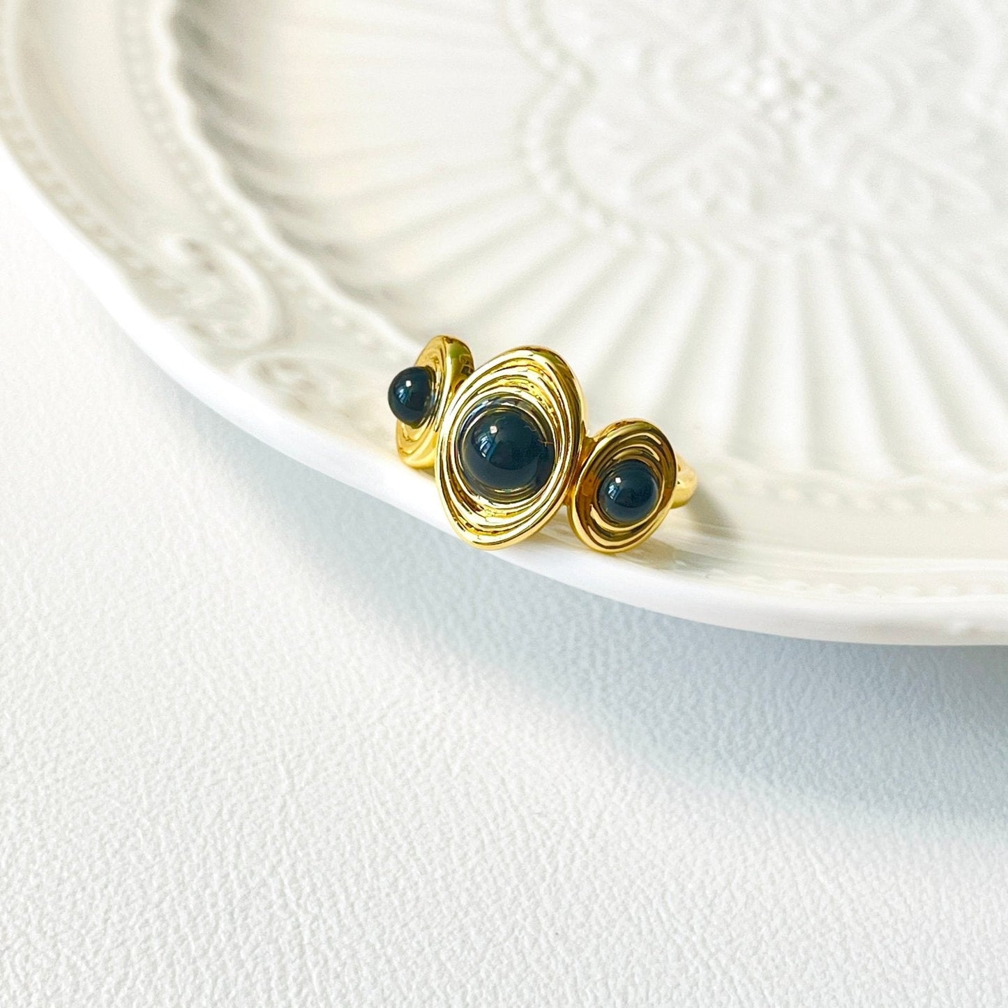 Guardian Black Onyx Open Ring