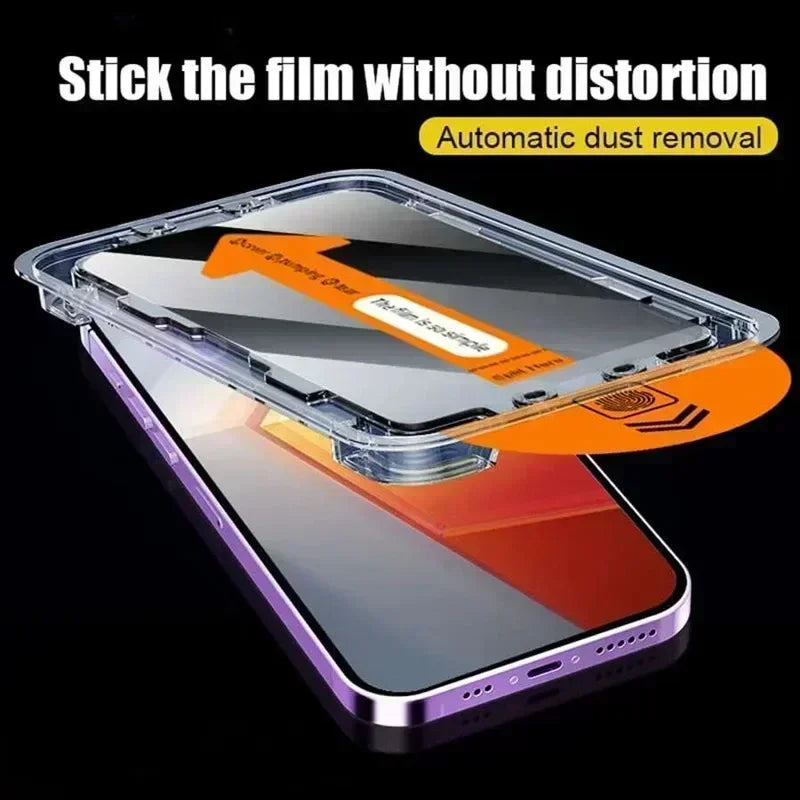 2+1 Free Dust Free Installation Privacy Screen Protector for iPhone - Anti-spy Glass