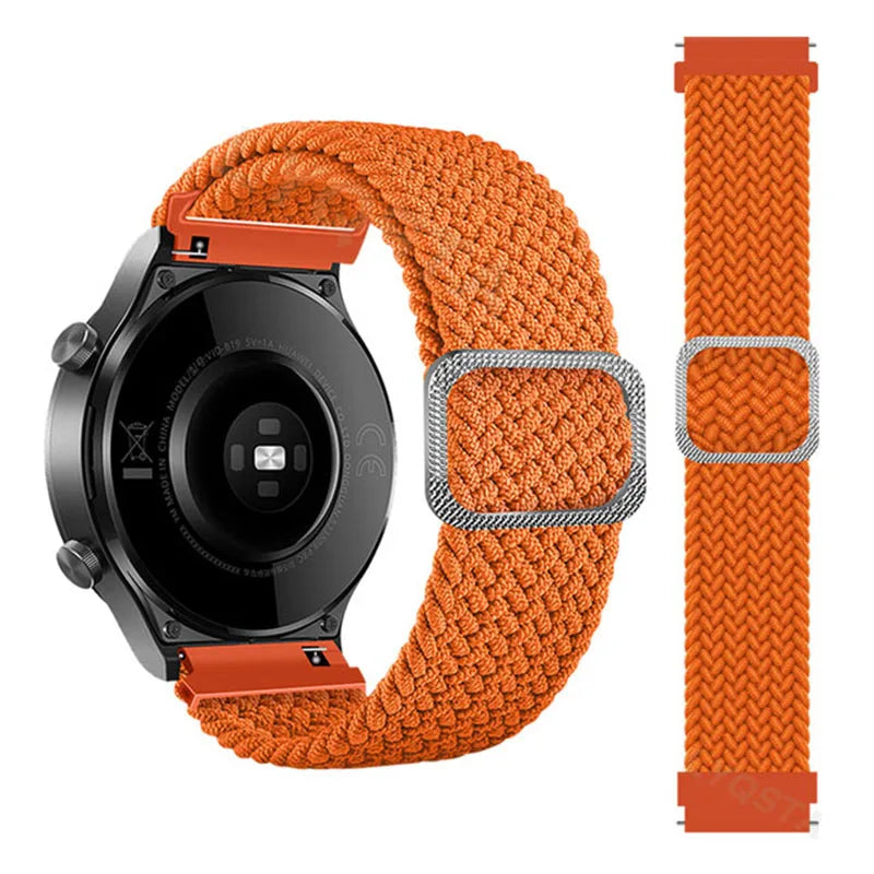 20mm 22mm Elastic Band For Samsung Galaxy Watch 7/6/5/4/FE Active 2 Gear S3 Braided Nylon Strap For Huawei Watch GT 5/4/3/2 46mm