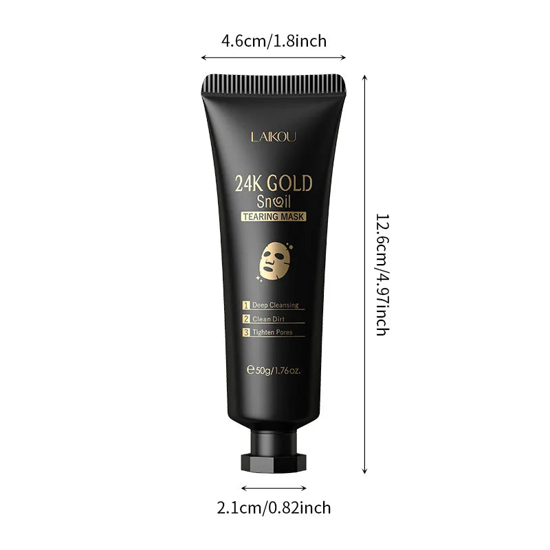 24K Gold & Snail Slime Mask – Deep Cleansing & Anti-Blackheads – Facial Treatment 50g