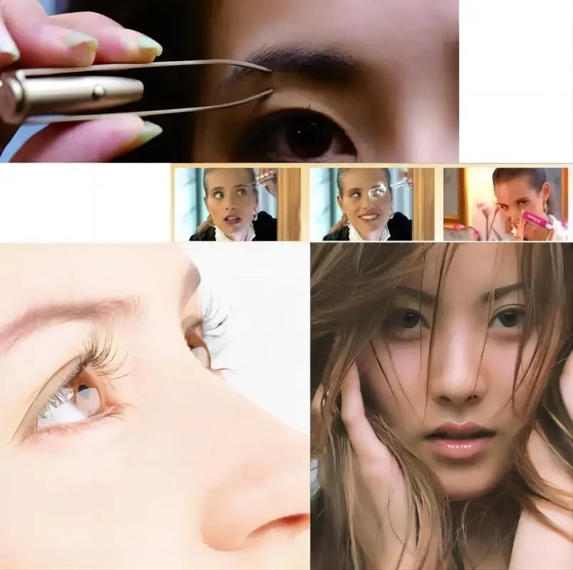 1PC Portable Stainless Steel Eyebrow Tweezer – Smart Design LED Light