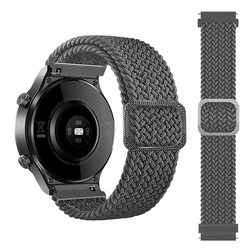 20mm 22mm Elastic Band For Samsung Galaxy Watch 7/6/5/4/FE Active 2 Gear S3 Braided Nylon Strap For Huawei Watch GT 5/4/3/2 46mm