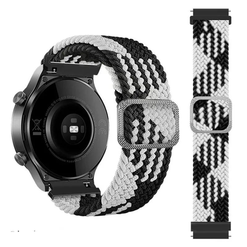 20mm 22mm Elastic Band For Samsung Galaxy Watch 7/6/5/4/FE Active 2 Gear S3 Braided Nylon Strap For Huawei Watch GT 5/4/3/2 46mm