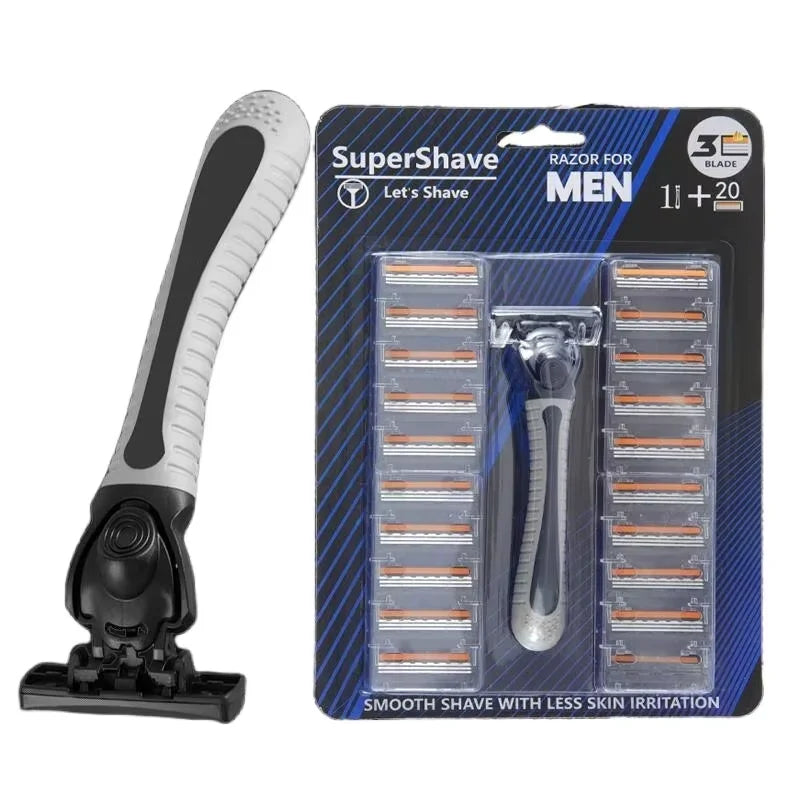 Men's Three-Layer Reusable Shaver Multi-Tool Head Imported Blade Razor