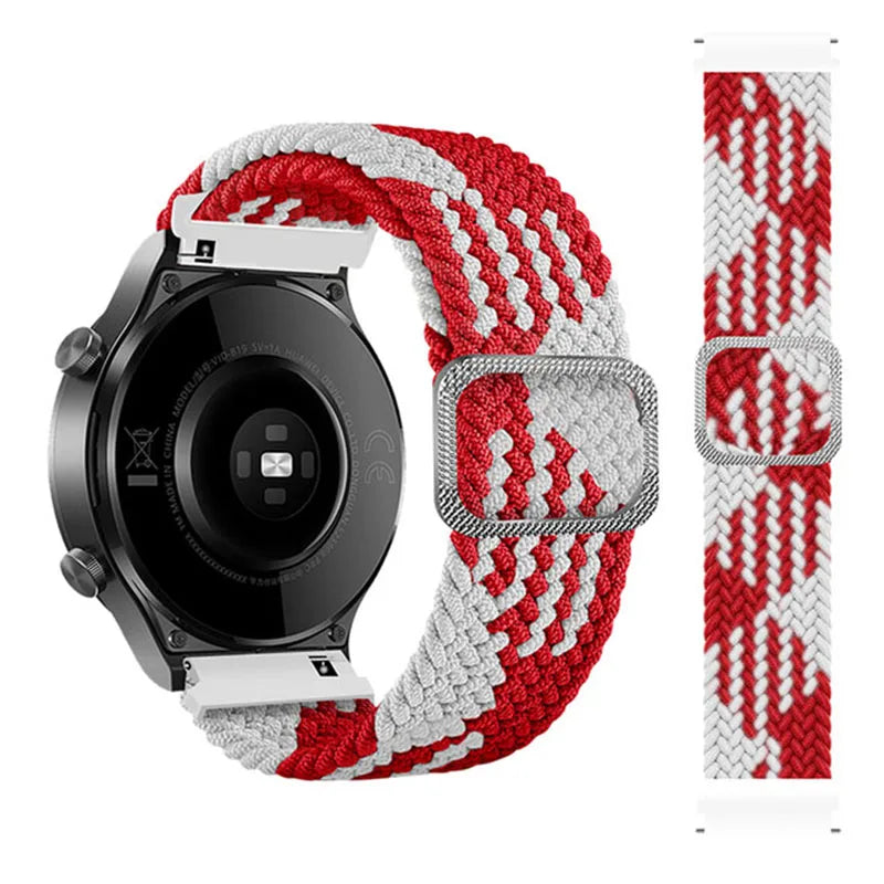 20mm 22mm Elastic Band For Samsung Galaxy Watch 7/6/5/4/FE Active 2 Gear S3 Braided Nylon Strap For Huawei Watch GT 5/4/3/2 46mm