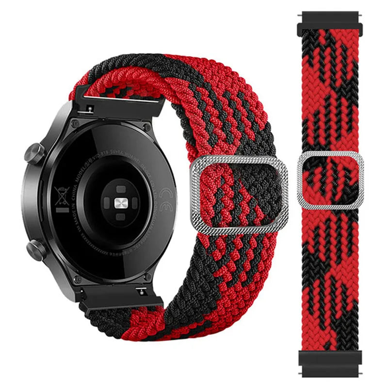 20mm 22mm Elastic Band For Samsung Galaxy Watch 7/6/5/4/FE Active 2 Gear S3 Braided Nylon Strap For Huawei Watch GT 5/4/3/2 46mm