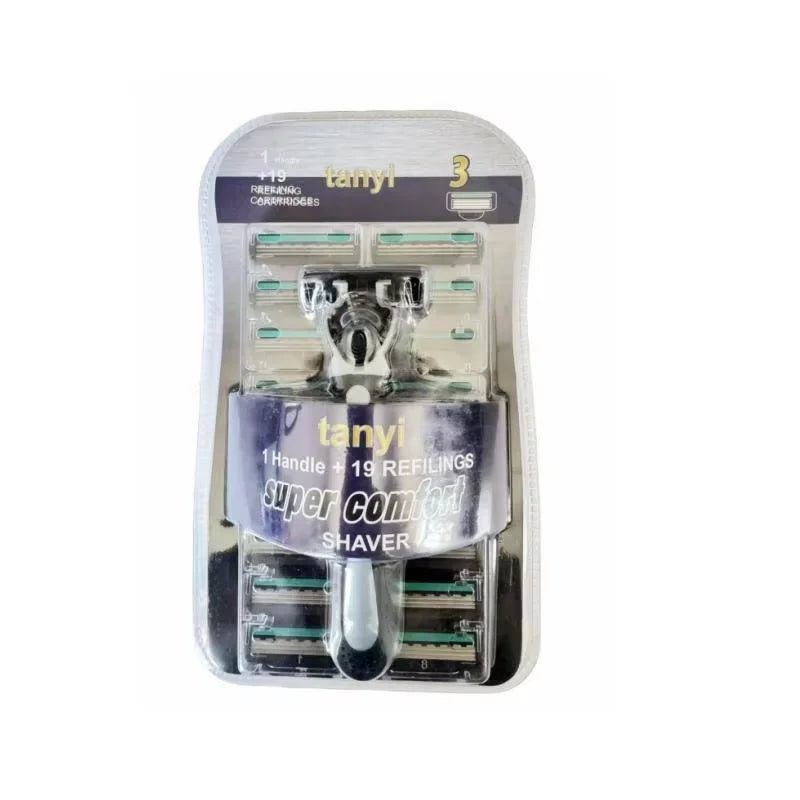 Men's Three-Layer Reusable Shaver Multi-Tool Head Imported Blade Razor