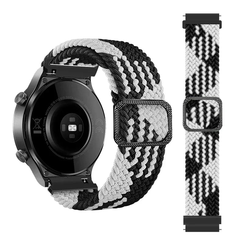 20mm 22mm Elastic Band For Samsung Galaxy Watch 7/6/5/4/FE Active 2 Gear S3 Braided Nylon Strap For Huawei Watch GT 5/4/3/2 46mm