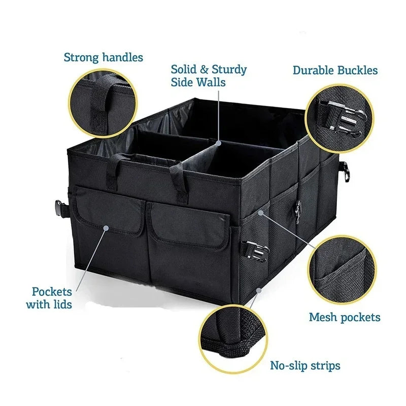 Big Capacity Car Storage Box Car Trunk Organizer Super Durable Collapsible Cargo Storage Tool Trunk Box 56x40x26cm