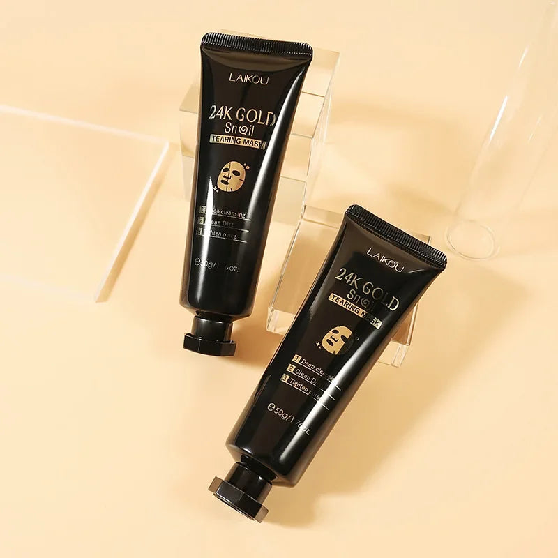 24K Gold & Snail Slime Mask – Deep Cleansing & Anti-Blackheads – Facial Treatment 50g