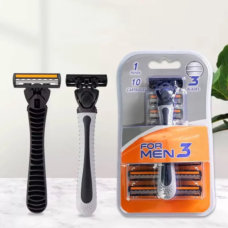 Men's Three-Layer Reusable Shaver Multi-Tool Head Imported Blade Razor