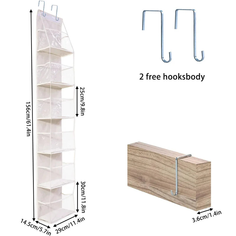 EMESA HOME Over-the-Door Hanging Organizer – 4/6 Layer Storage for Cosmetics, Nursery, Bathroom, Closet, Bedroom & Dorm