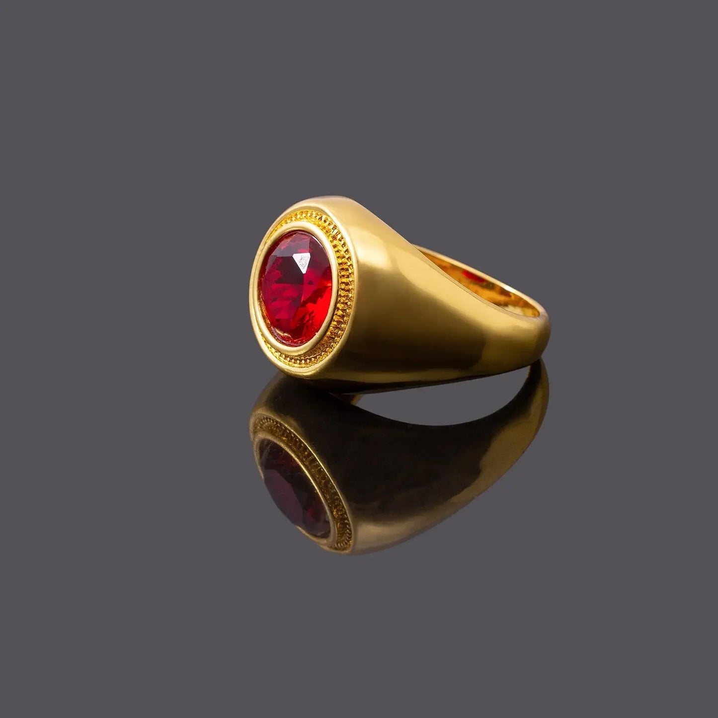 Vintage 18k Yellow Gold Ruby Diamond Haloed Cluster Ring 6.00