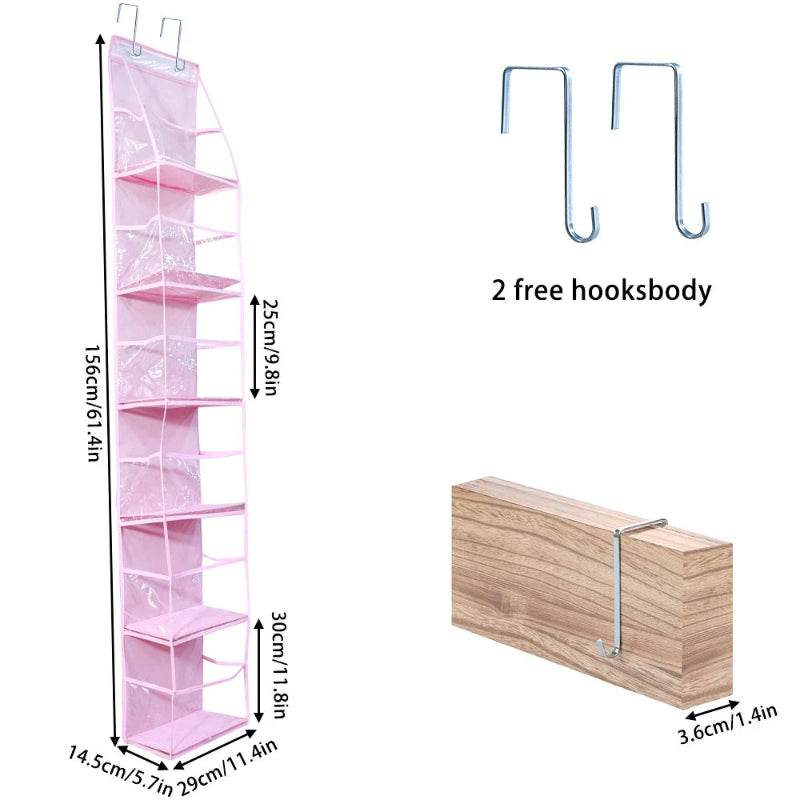 EMESA HOME Over-the-Door Hanging Organizer – 4/6 Layer Storage for Cosmetics, Nursery, Bathroom, Closet, Bedroom & Dorm