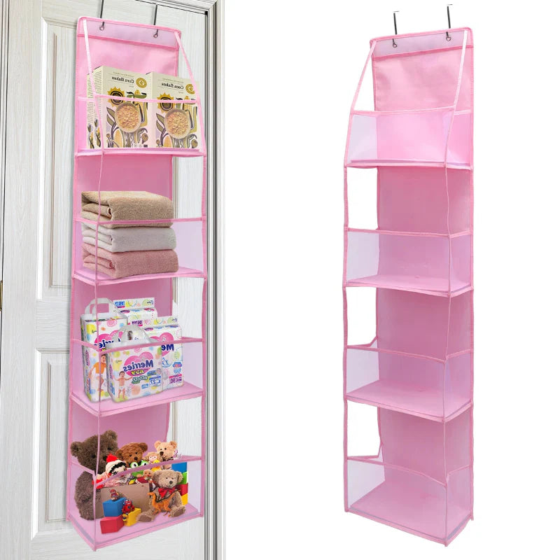 EMESA HOME Over-the-Door Hanging Organizer – 4/6 Layer Storage for Cosmetics, Nursery, Bathroom, Closet, Bedroom & Dorm