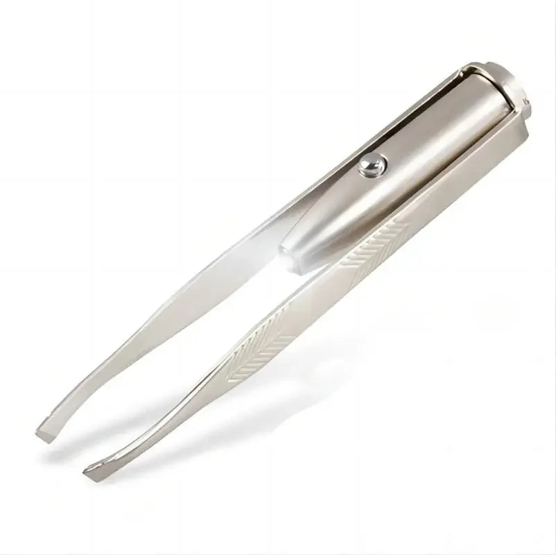 1PC Portable Stainless Steel Eyebrow Tweezer – Smart Design LED Light