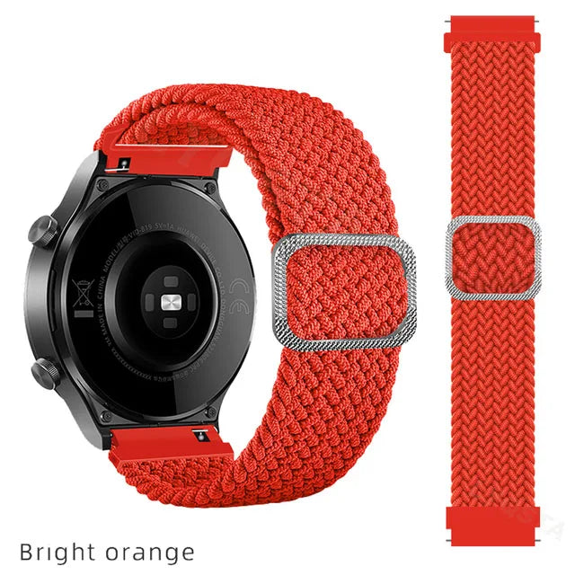 20mm 22mm Elastic Band For Samsung Galaxy Watch 7/6/5/4/FE Active 2 Gear S3 Braided Nylon Strap For Huawei Watch GT 5/4/3/2 46mm