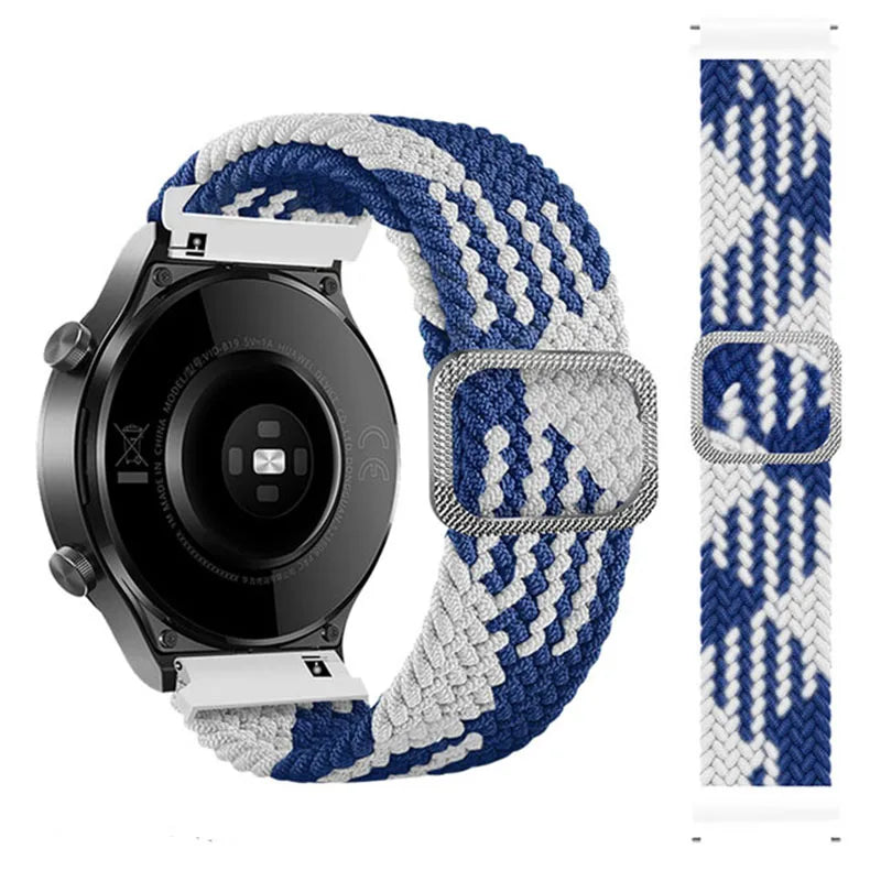 20mm 22mm Elastic Band For Samsung Galaxy Watch 7/6/5/4/FE Active 2 Gear S3 Braided Nylon Strap For Huawei Watch GT 5/4/3/2 46mm