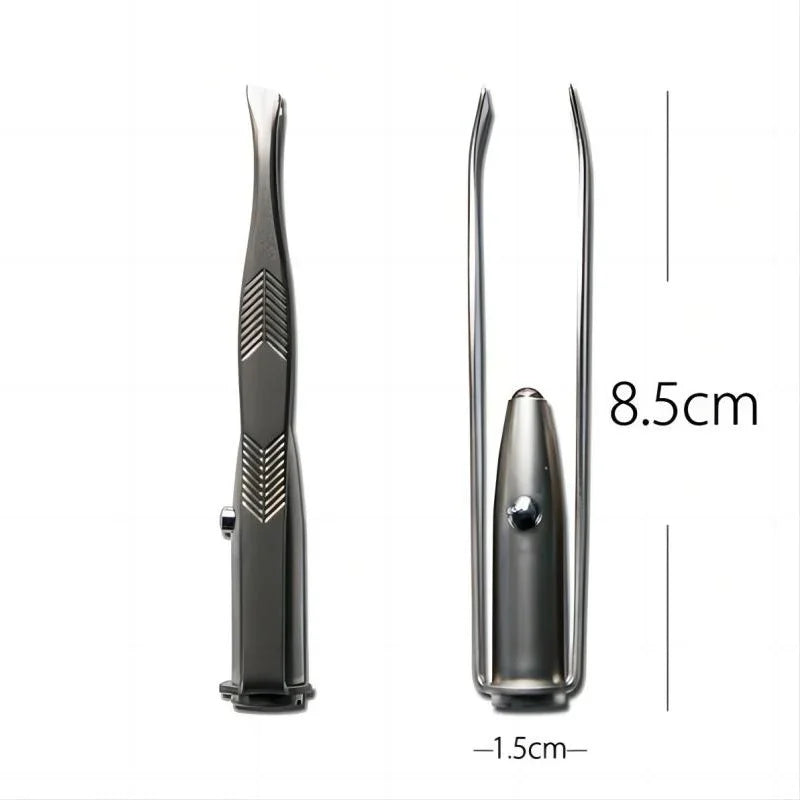 1PC Portable Stainless Steel Eyebrow Tweezer – Smart Design LED Light