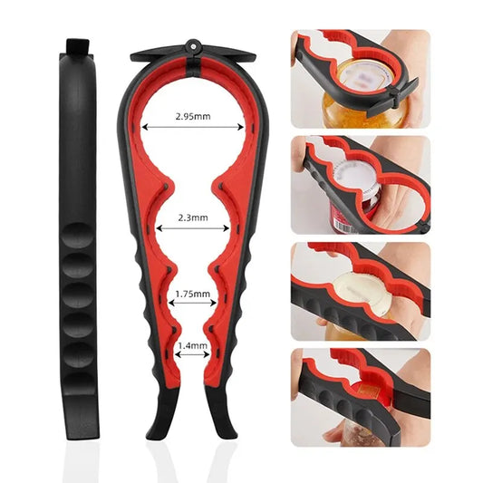 4-in-1 Multi-Purpose Can and Bottle Opener – Ergonomic Anti-Slip Handle for Effortless Opening – Durable Aluminum Alloy for Long-Lasting Performance