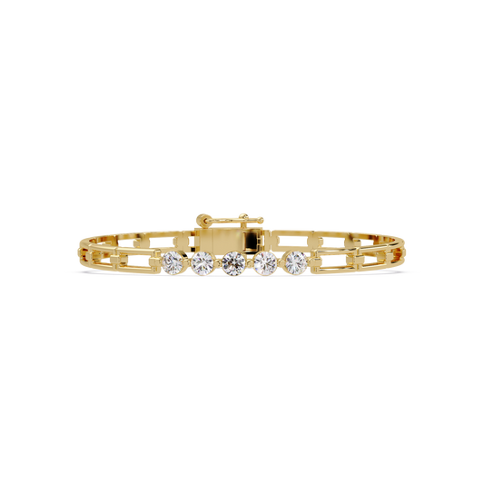 5-Stone Lab Grown Diamond Bracelet – 7 Inches