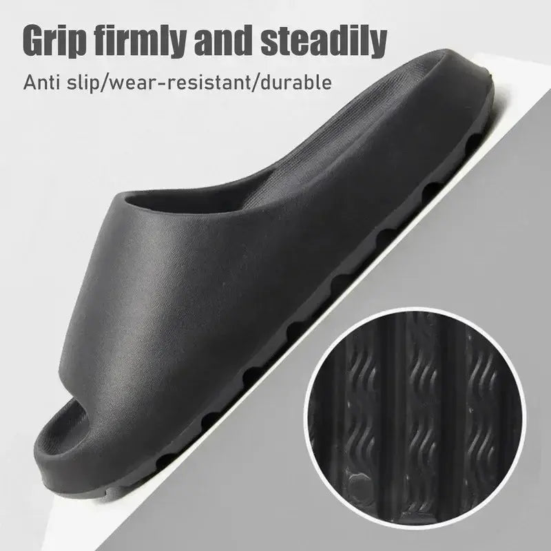 Soft Unisex Slippers, Comfortable Non-slip Indoor/Outdoor Slide Sandals with Textured Design, Stylish Footwear