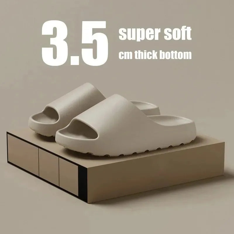 Soft Unisex Slippers, Comfortable Non-slip Indoor/Outdoor Slide Sandals with Textured Design, Stylish Footwear